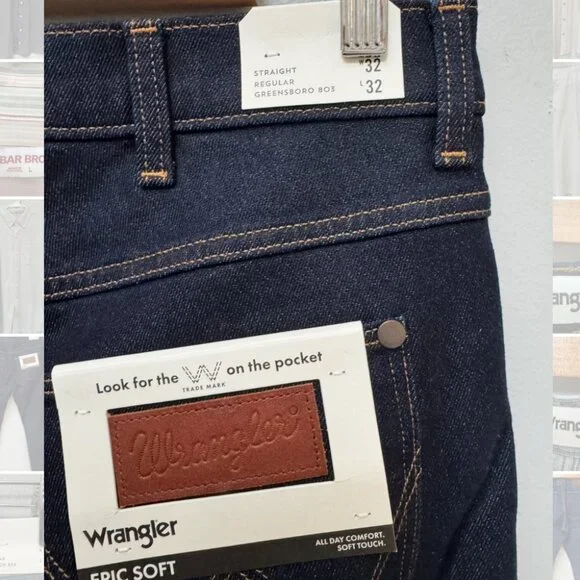 BRAND NEW Wrangler Dark Wash Low Stretch Straight Jean in W32 L32